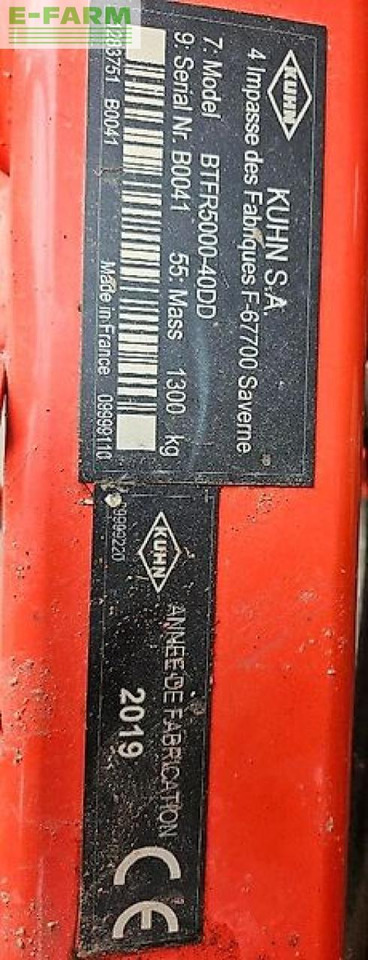 Oprema za obradu tla Kuhn hr5004dr+btfr5000-40dd+tf1512: slika Oprema za obradu tla Kuhn hr5004dr+btfr5000-40dd+tf1512