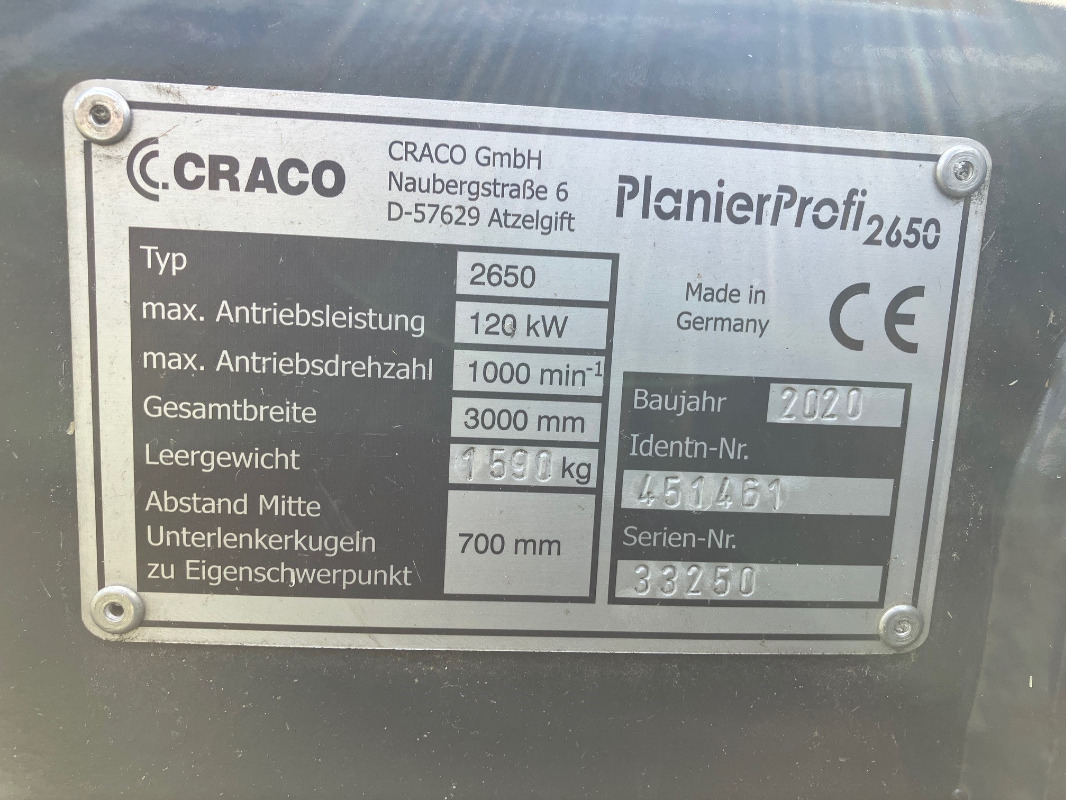 Craco PlanierProfi 2650 - Oprema za obradu tla: slika Craco PlanierProfi 2650 - Oprema za obradu tla Craco PlanierProfi 2650 - Oprema za obradu tla: slika Craco PlanierProfi 2650 - Oprema za obradu tla