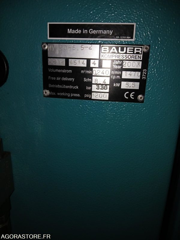 Compresseur HP air respirable BAUER MV120, avec rampe de gonflage 6 flexibles - Zračni kompresor: slika Compresseur HP air respirable BAUER MV120, avec rampe de gonflage 6 flexibles - Zračni kompresor Compresseur HP air respirable BAUER MV120, avec rampe de gonflage 6 flexibles - Zračni kompresor: slika Compresseur HP air respirable BAUER MV120, avec rampe de gonflage 6 flexibles - Zračni kompresor