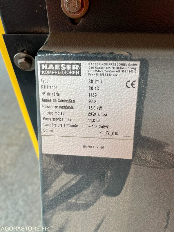 Compresseur KAESER SIGMA SK21T 2008 - 36 000h + assécheur ACT-EVO 110 2020 - Zračni kompresor: slika Compresseur KAESER SIGMA SK21T 2008 - 36 000h + assécheur ACT-EVO 110 2020 - Zračni kompresor Compresseur KAESER SIGMA SK21T 2008 - 36 000h + assécheur ACT-EVO 110 2020 - Zračni kompresor: slika Compresseur KAESER SIGMA SK21T 2008 - 36 000h + assécheur ACT-EVO 110 2020 - Zračni kompresor