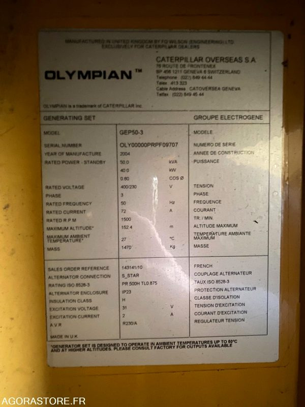 Groupe Electrogène 50 KVA ENERIA CAT - Generatorski set: slika Groupe Electrogène 50 KVA ENERIA CAT - Generatorski set Groupe Electrogène 50 KVA ENERIA CAT - Generatorski set: slika Groupe Electrogène 50 KVA ENERIA CAT - Generatorski set