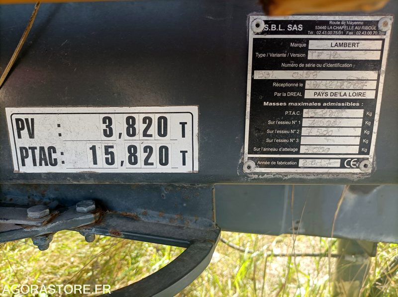 Remorque TP12 Lambert - Poljoprivredni strojevi: slika Remorque TP12 Lambert - Poljoprivredni strojevi Remorque TP12 Lambert - Poljoprivredni strojevi: slika Remorque TP12 Lambert - Poljoprivredni strojevi