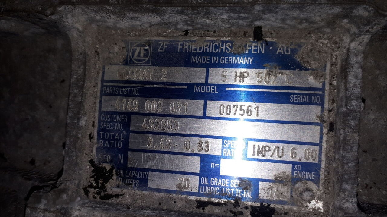 Mjenjač za Autobus ZF 6HP604C .6HP502C. 6HP552C .6HP602C. 6HP592C. 6HP504C .6HP604C. 6   Volvo Man/ Volvo. Scnia. Mersedes: slika Mjenjač za Autobus ZF 6HP604C .6HP502C. 6HP552C .6HP602C. 6HP592C. 6HP504C .6HP604C. 6   Volvo Man/ Volvo. Scnia. Mersedes