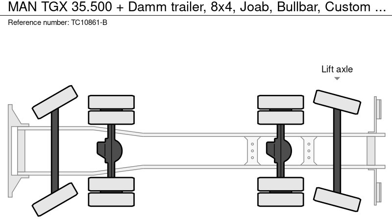 MAN TGX 35.500 + Damm trailer, 8x4, Joab, Bullbar, Custom interieur - Kamion s kukastom dizalicom: slika MAN TGX 35.500 + Damm trailer, 8x4, Joab, Bullbar, Custom interieur - Kamion s kukastom dizalicom MAN TGX 35.500 + Damm trailer, 8x4, Joab, Bullbar, Custom interieur - Kamion s kukastom dizalicom: slika MAN TGX 35.500 + Damm trailer, 8x4, Joab, Bullbar, Custom interieur - Kamion s kukastom dizalicom