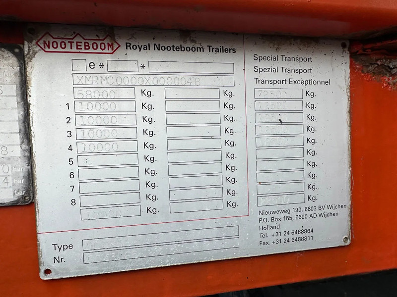 Poluprikolica s niskim utovarivačem Nooteboom MCO-58-04V 4 AXLE FORCED STEERING AN DOUBLE EXTENDABLE TILL 26,53 METER: slika Poluprikolica s niskim utovarivačem Nooteboom MCO-58-04V 4 AXLE FORCED STEERING AN DOUBLE EXTENDABLE TILL 26,53 METER