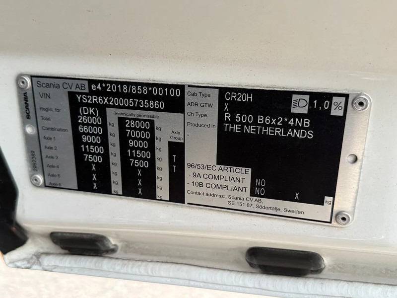 Kamion-šasija Scania R500 NGS 6X2 - ONLY 205.204 KM + STEERING & LIFTING AXLE: slika Kamion-šasija Scania R500 NGS 6X2 - ONLY 205.204 KM + STEERING & LIFTING AXLE