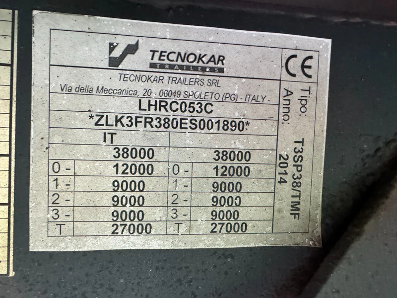 Poluprikolica hladnjača Tecnokar CARRIER VECTOR 1550 3X SAF AXLE: slika Poluprikolica hladnjača Tecnokar CARRIER VECTOR 1550 3X SAF AXLE