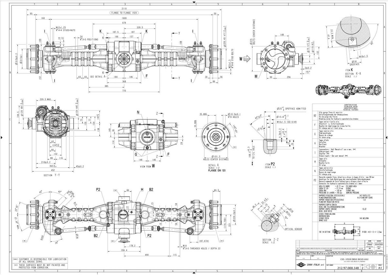 Bager DANA ITALIA S.R.L SPICER / DANA - PLANETARY STEERING AXLE: slika Bager DANA ITALIA S.R.L SPICER / DANA - PLANETARY STEERING AXLE