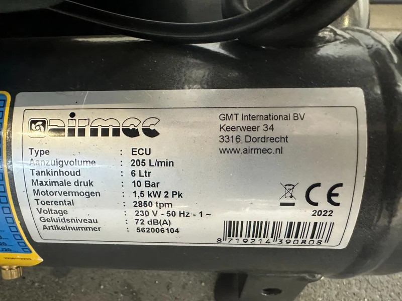 Airmec ECU XSS 228 Olievrije Zuigercompressor 2 PK 205 L / min 10 Bar New - Zračni kompresor: slika Airmec ECU XSS 228 Olievrije Zuigercompressor 2 PK 205 L / min 10 Bar New - Zračni kompresor Airmec ECU XSS 228 Olievrije Zuigercompressor 2 PK 205 L / min 10 Bar New - Zračni kompresor: slika Airmec ECU XSS 228 Olievrije Zuigercompressor 2 PK 205 L / min 10 Bar New - Zračni kompresor