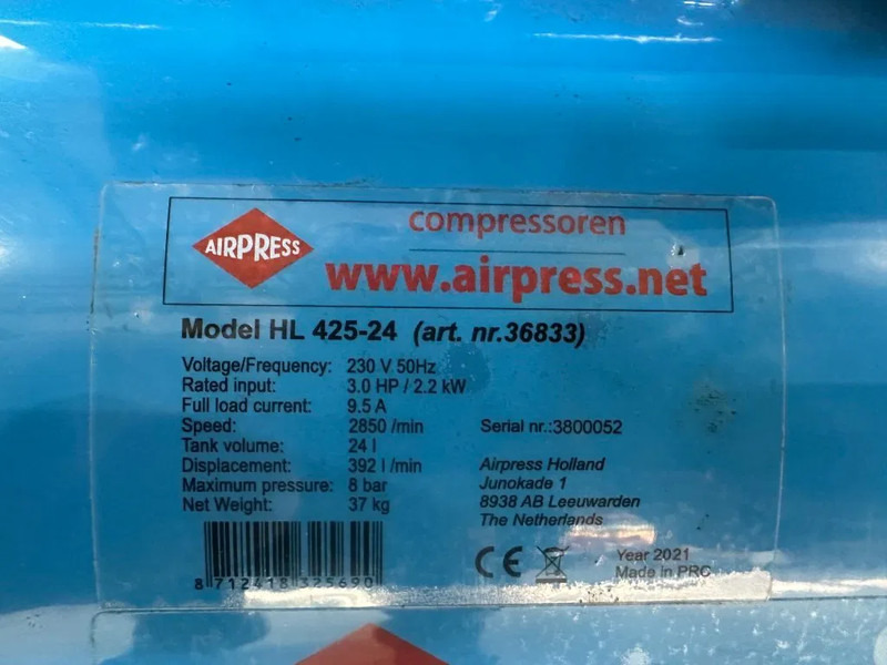 Airpress HL 425-24 Elektrische Zuigercompressor 3 PK 392 L / min 8 Bar Overstock New ! - Zračni kompresor: slika Airpress HL 425-24 Elektrische Zuigercompressor 3 PK 392 L / min 8 Bar Overstock New ! - Zračni kompresor Airpress HL 425-24 Elektrische Zuigercompressor 3 PK 392 L / min 8 Bar Overstock New ! - Zračni kompresor: slika Airpress HL 425-24 Elektrische Zuigercompressor 3 PK 392 L / min 8 Bar Overstock New ! - Zračni kompresor