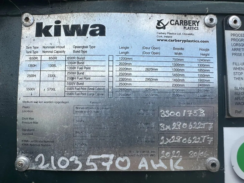 Carbery Kiwa dubbelwandig met mangat Dieseltank 5700 liter met 230 V pompset New ! Overstock - Brodski kontejner: slika Carbery Kiwa dubbelwandig met mangat Dieseltank 5700 liter met 230 V pompset New ! Overstock - Brodski kontejner Carbery Kiwa dubbelwandig met mangat Dieseltank 5700 liter met 230 V pompset New ! Overstock - Brodski kontejner: slika Carbery Kiwa dubbelwandig met mangat Dieseltank 5700 liter met 230 V pompset New ! Overstock - Brodski kontejner