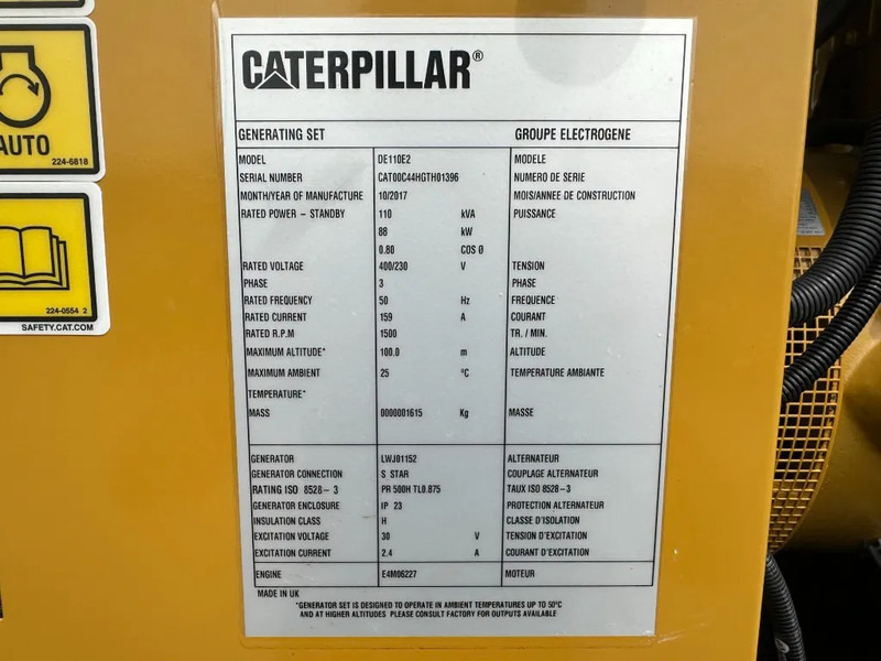 Caterpillar DE110E2 110 kVA Silent generatorset as New ! 121 hours XXL tank - Generatorski set: slika Caterpillar DE110E2 110 kVA Silent generatorset as New ! 121 hours XXL tank - Generatorski set Caterpillar DE110E2 110 kVA Silent generatorset as New ! 121 hours XXL tank - Generatorski set: slika Caterpillar DE110E2 110 kVA Silent generatorset as New ! 121 hours XXL tank - Generatorski set