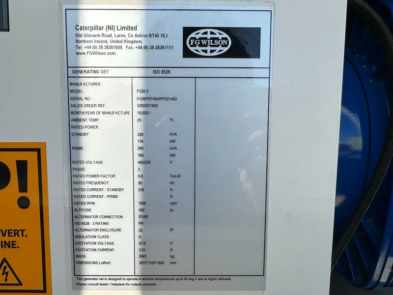 FG Wilson P220-3 Perkins 220 kVA Silent generatorset as New ! - Generatorski set: slika FG Wilson P220-3 Perkins 220 kVA Silent generatorset as New ! - Generatorski set FG Wilson P220-3 Perkins 220 kVA Silent generatorset as New ! - Generatorski set: slika FG Wilson P220-3 Perkins 220 kVA Silent generatorset as New ! - Generatorski set