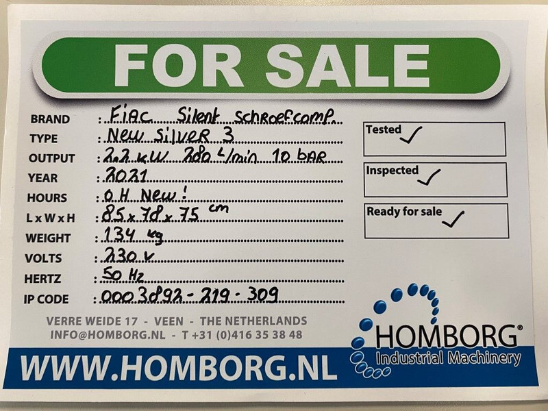 Fiac New Silver 3 Silent 2.2 kW 3 PK 280 L / min 10 Bar Elektrische Schroefcompressor - Zračni kompresor: slika Fiac New Silver 3 Silent 2.2 kW 3 PK 280 L / min 10 Bar Elektrische Schroefcompressor - Zračni kompresor Fiac New Silver 3 Silent 2.2 kW 3 PK 280 L / min 10 Bar Elektrische Schroefcompressor - Zračni kompresor: slika Fiac New Silver 3 Silent 2.2 kW 3 PK 280 L / min 10 Bar Elektrische Schroefcompressor - Zračni kompresor