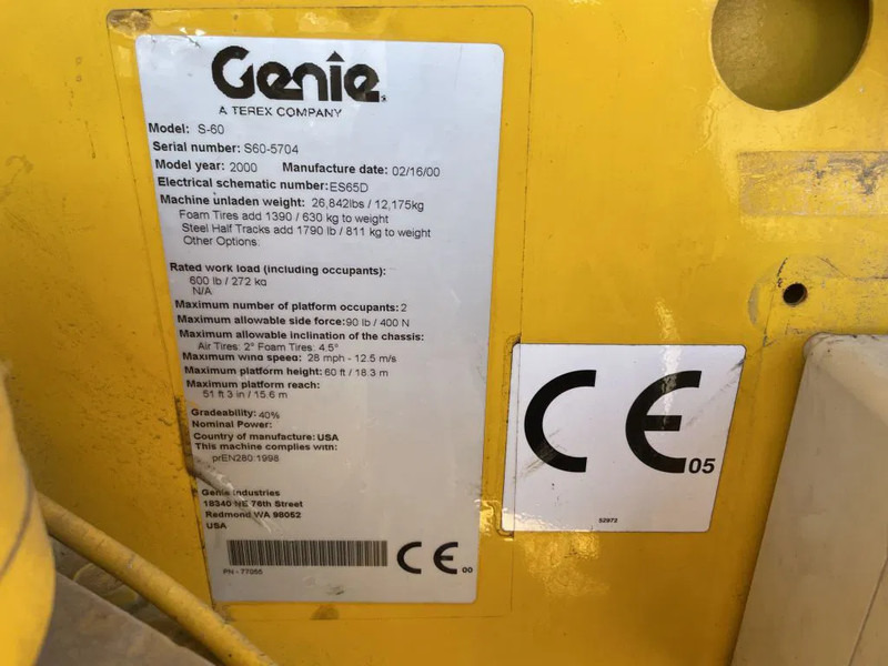 Genie S-60 Deutz Diesel 4 x 4 Telescoophoogwerker 17.6 meter werkhoogte - Teleskopski krak: slika Genie S-60 Deutz Diesel 4 x 4 Telescoophoogwerker 17.6 meter werkhoogte - Teleskopski krak Genie S-60 Deutz Diesel 4 x 4 Telescoophoogwerker 17.6 meter werkhoogte - Teleskopski krak: slika Genie S-60 Deutz Diesel 4 x 4 Telescoophoogwerker 17.6 meter werkhoogte - Teleskopski krak