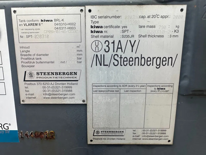 IBC Steenbergen Kiwa IBC 2000 liter dieseltank met handpomp Milieutank - Cisterna za skladištenje: slika IBC Steenbergen Kiwa IBC 2000 liter dieseltank met handpomp Milieutank - Cisterna za skladištenje IBC Steenbergen Kiwa IBC 2000 liter dieseltank met handpomp Milieutank - Cisterna za skladištenje: slika IBC Steenbergen Kiwa IBC 2000 liter dieseltank met handpomp Milieutank - Cisterna za skladištenje