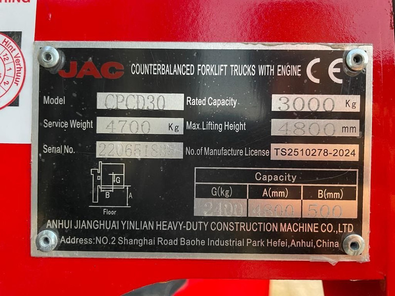 Isuzu JAC CPCD30 3 ton Triplex Freelift Sideshift Diesel Heftruck New ! - Diesel viličar: slika Isuzu JAC CPCD30 3 ton Triplex Freelift Sideshift Diesel Heftruck New ! - Diesel viličar Isuzu JAC CPCD30 3 ton Triplex Freelift Sideshift Diesel Heftruck New ! - Diesel viličar: slika Isuzu JAC CPCD30 3 ton Triplex Freelift Sideshift Diesel Heftruck New ! - Diesel viličar