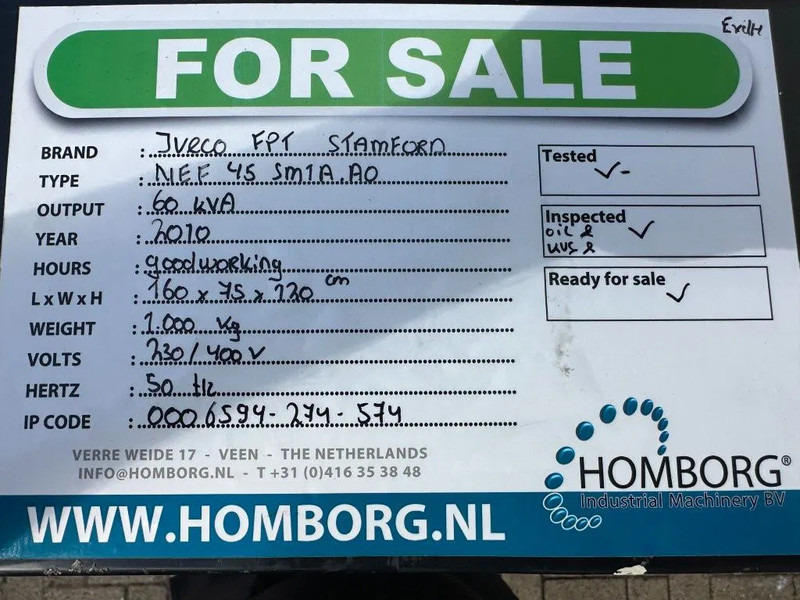 Generatorski set Iveco FPT NEF45 SM1A.A0 Stamford 60 kVA generatorset: slika Generatorski set Iveco FPT NEF45 SM1A.A0 Stamford 60 kVA generatorset Generatorski set Iveco FPT NEF45 SM1A.A0 Stamford 60 kVA generatorset: slika Generatorski set Iveco FPT NEF45 SM1A.A0 Stamford 60 kVA generatorset