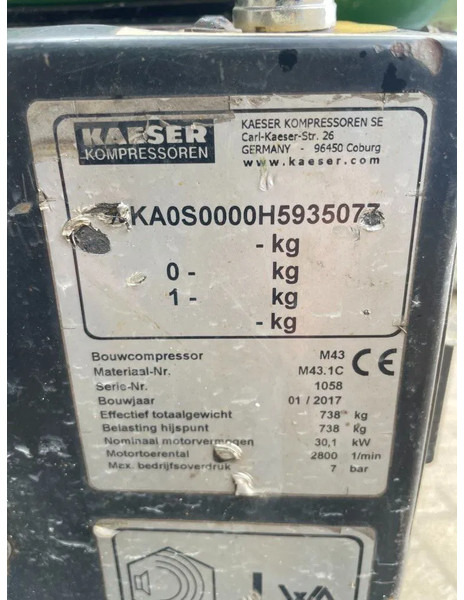 Kaeser M43 Kubota 4,2 m3 / min 7 Bar 30 kW Silent Diesel Compressor - Zračni kompresor: slika Kaeser M43 Kubota 4,2 m3 / min 7 Bar 30 kW Silent Diesel Compressor - Zračni kompresor Kaeser M43 Kubota 4,2 m3 / min 7 Bar 30 kW Silent Diesel Compressor - Zračni kompresor: slika Kaeser M43 Kubota 4,2 m3 / min 7 Bar 30 kW Silent Diesel Compressor - Zračni kompresor