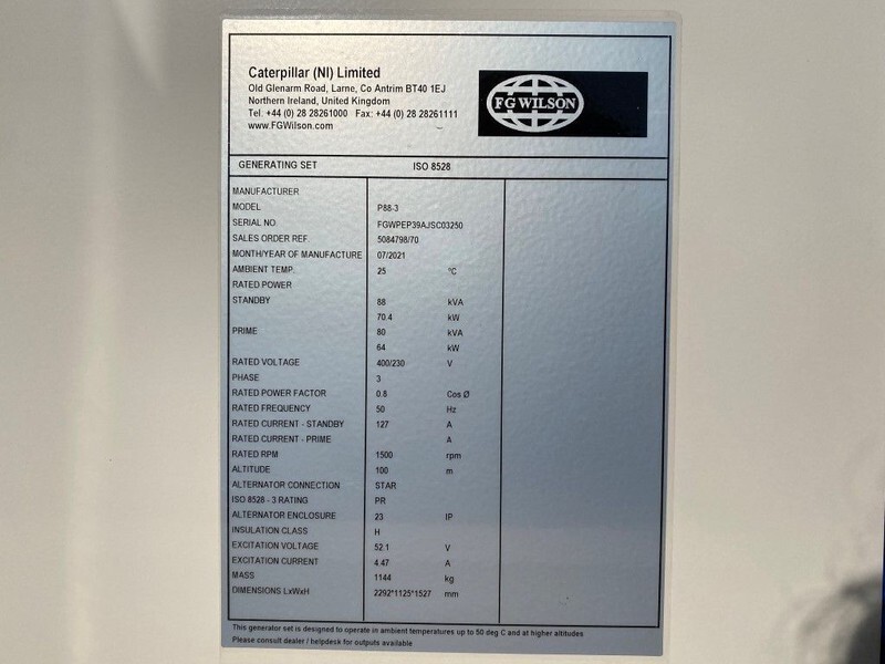 Perkins 1104A-44T FG Wilson 88 kVA Supersilent generatorset New ! - Generatorski set: slika Perkins 1104A-44T FG Wilson 88 kVA Supersilent generatorset New ! - Generatorski set Perkins 1104A-44T FG Wilson 88 kVA Supersilent generatorset New ! - Generatorski set: slika Perkins 1104A-44T FG Wilson 88 kVA Supersilent generatorset New ! - Generatorski set