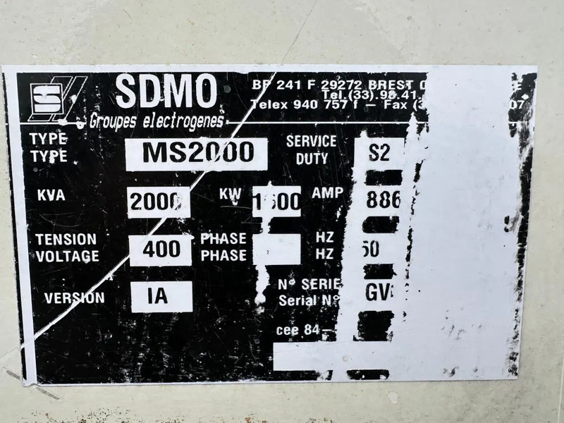 SDMO MS2000 MTU Leroy Somer 2000 kVA generatorset - Generatorski set: slika SDMO MS2000 MTU Leroy Somer 2000 kVA generatorset - Generatorski set SDMO MS2000 MTU Leroy Somer 2000 kVA generatorset - Generatorski set: slika SDMO MS2000 MTU Leroy Somer 2000 kVA generatorset - Generatorski set