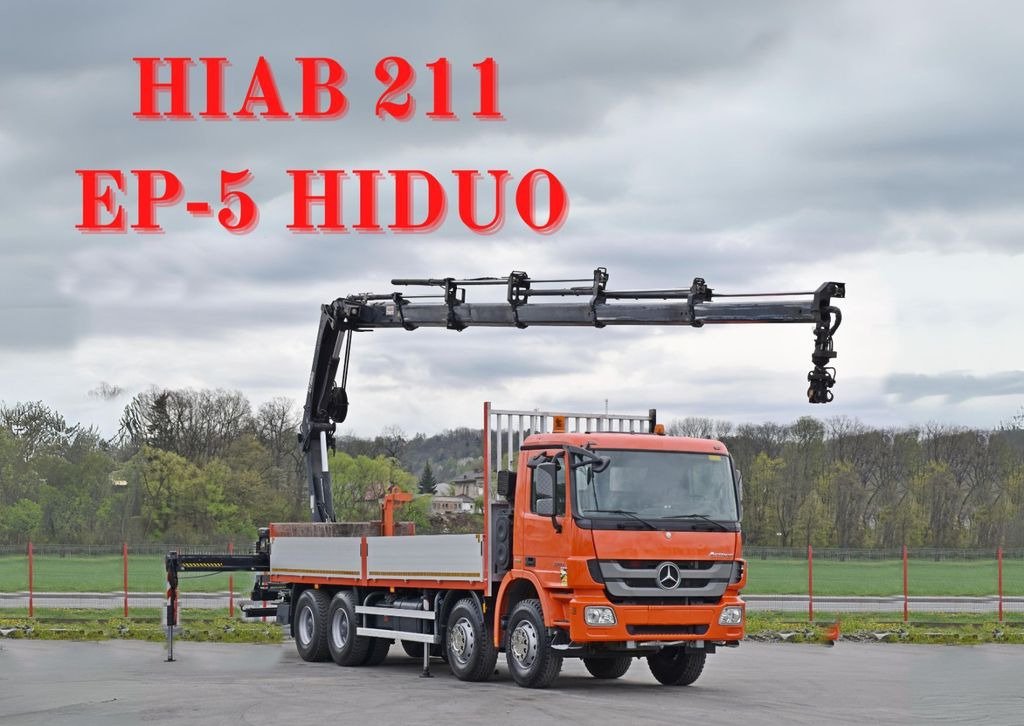Kamion s kranom, Kamion s otvorenim sandukom Mercedes-Benz ACTROS 3241 *HIAB 211 EP-5 HIDUO + FUNK* 8x4: slika Kamion s kranom, Kamion s otvorenim sandukom Mercedes-Benz ACTROS 3241 *HIAB 211 EP-5 HIDUO + FUNK* 8x4