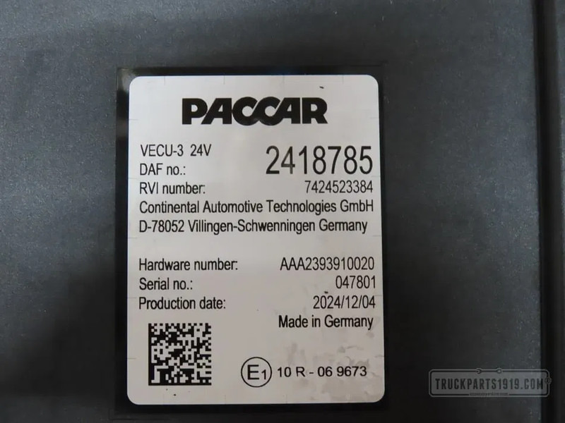 DAF 2418785 VECU Regeleenheid - Upravljačka jedinica (ECU) za Kamion: slika DAF 2418785 VECU Regeleenheid - Upravljačka jedinica (ECU) za Kamion DAF 2418785 VECU Regeleenheid - Upravljačka jedinica (ECU) za Kamion: slika DAF 2418785 VECU Regeleenheid - Upravljačka jedinica (ECU) za Kamion