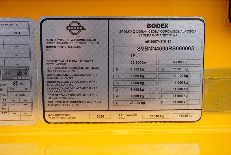 Poluprikolica s niskim utovarivačem Bodex / NISKOPODWOZIOWA / 4 OSIE / NAJAZDY / 2 X OŚ SKRĘTNA / DMC 65 0: slika Poluprikolica s niskim utovarivačem Bodex / NISKOPODWOZIOWA / 4 OSIE / NAJAZDY / 2 X OŚ SKRĘTNA / DMC 65 0