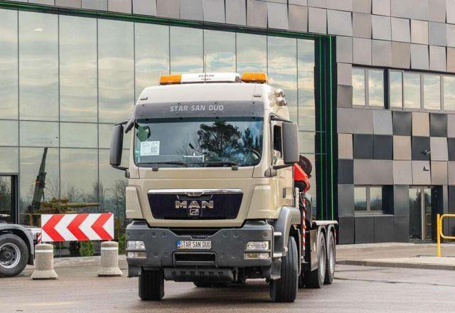 Kamion s otvorenim sandukom, Kamion s kranom MAN TGS 26.480 6x6 PALFINGER PK 34002 SH Crane Winc: slika Kamion s otvorenim sandukom, Kamion s kranom MAN TGS 26.480 6x6 PALFINGER PK 34002 SH Crane Winc