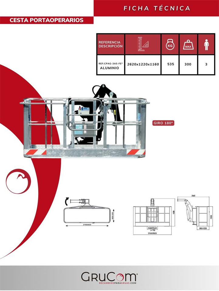 Self-leveling aluminum man basket 180º CPAG-3A5-FE* - Priključak za Kamionska dizalica: slika Self-leveling aluminum man basket 180º CPAG-3A5-FE* - Priključak za Kamionska dizalica Self-leveling aluminum man basket 180º CPAG-3A5-FE* - Priključak za Kamionska dizalica: slika Self-leveling aluminum man basket 180º CPAG-3A5-FE* - Priključak za Kamionska dizalica