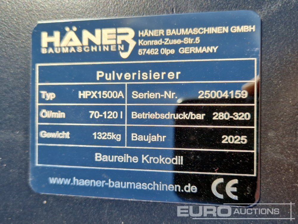 Priključak za Bager Unused 2025 Häner HPX1500A: slika Priključak za Bager Unused 2025 Häner HPX1500A
