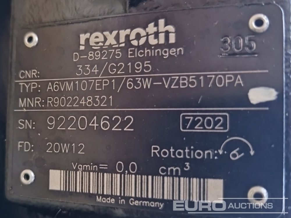 Unused Rexroth A6VM107 Hydraulic Pump - Rezervni dijelovi: slika Unused Rexroth A6VM107 Hydraulic Pump - Rezervni dijelovi Unused Rexroth A6VM107 Hydraulic Pump - Rezervni dijelovi: slika Unused Rexroth A6VM107 Hydraulic Pump - Rezervni dijelovi