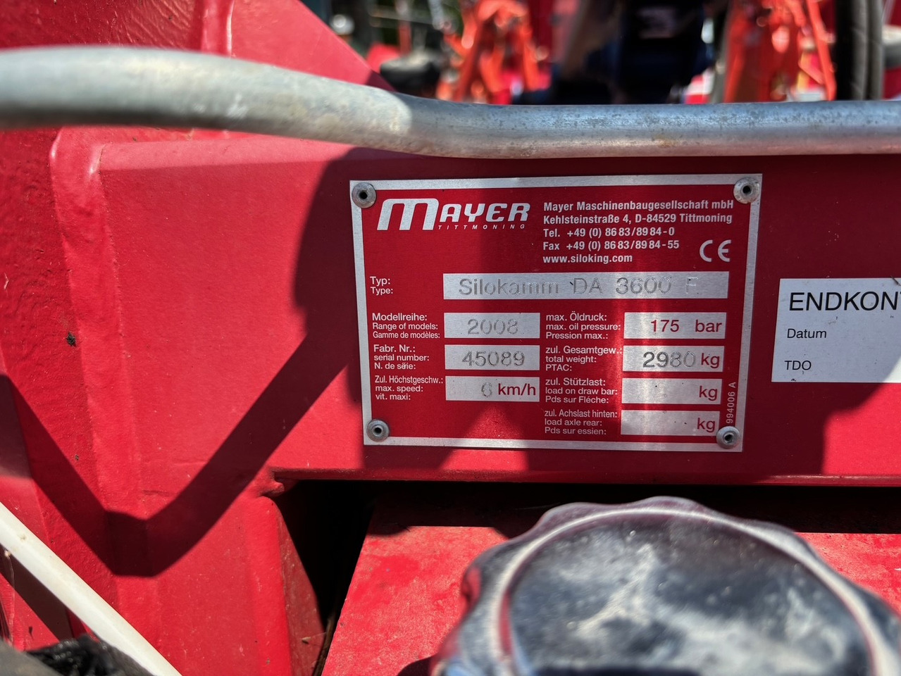Mayer Siloking Silokamm DA 3600 F - Oprema za silose: slika Mayer Siloking Silokamm DA 3600 F - Oprema za silose Mayer Siloking Silokamm DA 3600 F - Oprema za silose: slika Mayer Siloking Silokamm DA 3600 F - Oprema za silose