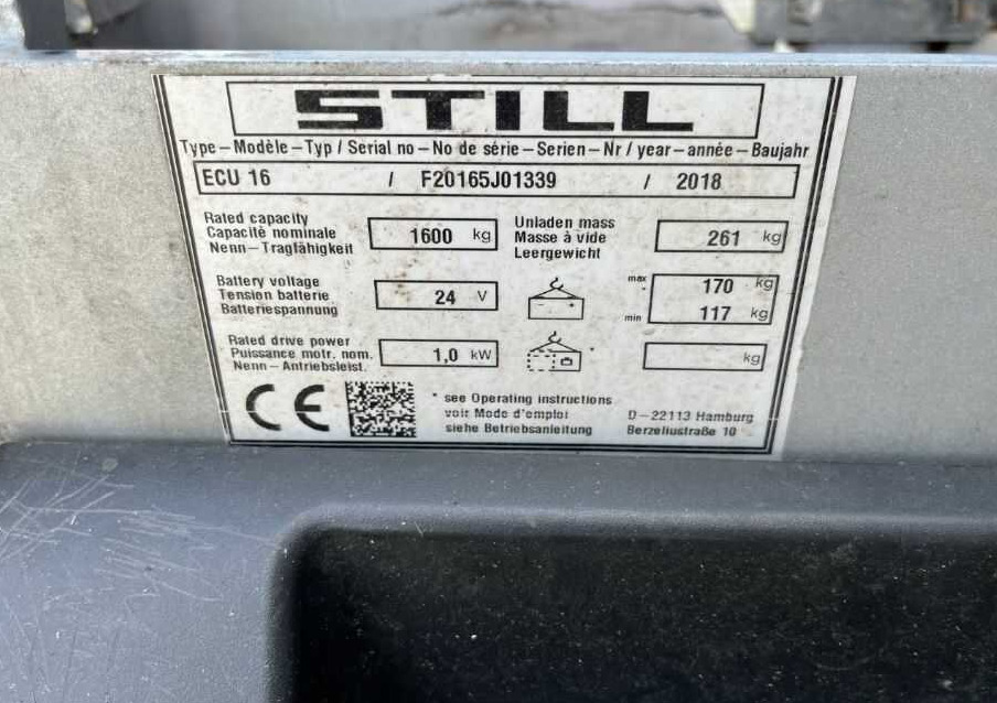 Still ECU16 - Paletni viličar: slika Still ECU16 - Paletni viličar Still ECU16 - Paletni viličar: slika Still ECU16 - Paletni viličar