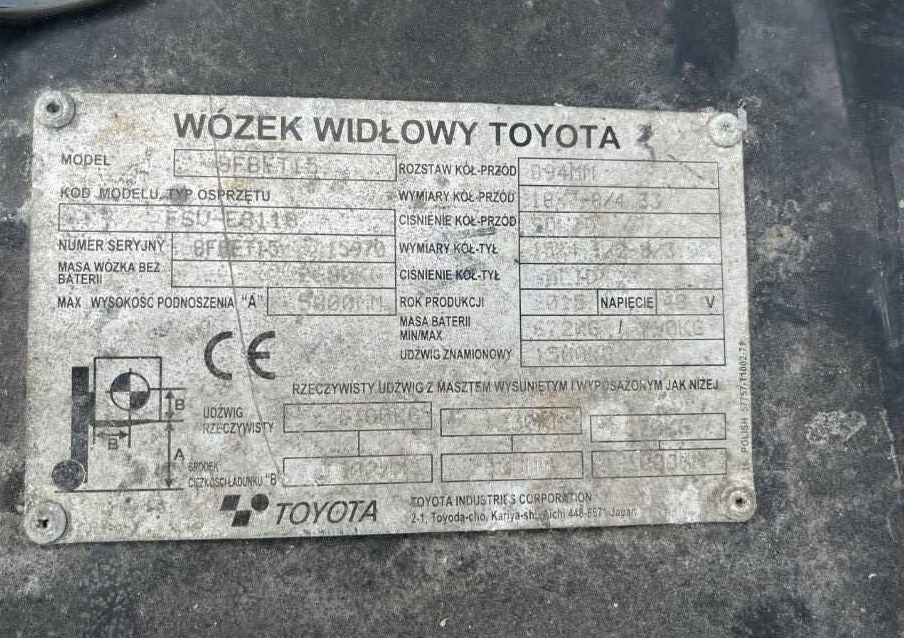 Toyota 8FBET15 - Električni viličar: slika Toyota 8FBET15 - Električni viličar Toyota 8FBET15 - Električni viličar: slika Toyota 8FBET15 - Električni viličar