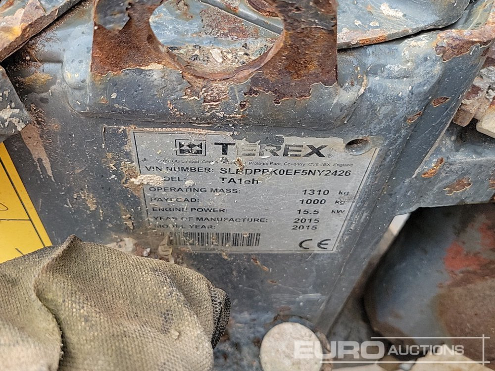 Mini istovarivač 2015 Terex TA1EH: slika Mini istovarivač 2015 Terex TA1EH