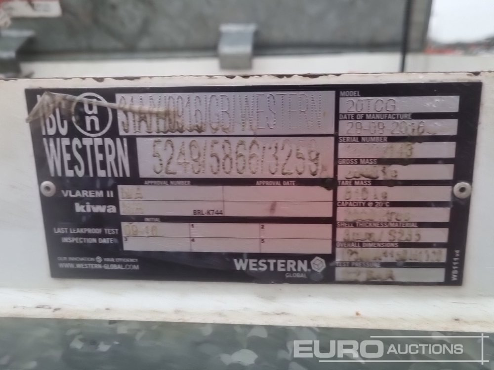 Cisterna za skladištenje 2016 Western 20TCG: slika Cisterna za skladištenje 2016 Western 20TCG