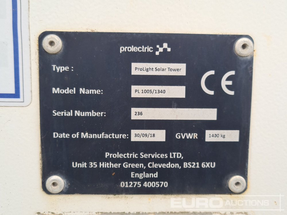 Rasvjetni stup 2018 Prolectric ProLight Solar Tower: slika Rasvjetni stup 2018 Prolectric ProLight Solar Tower