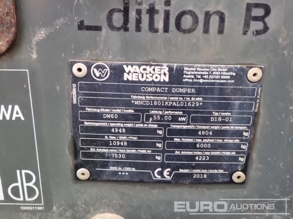 Mini istovarivač 2018 Wacker Neuson DW60: slika Mini istovarivač 2018 Wacker Neuson DW60