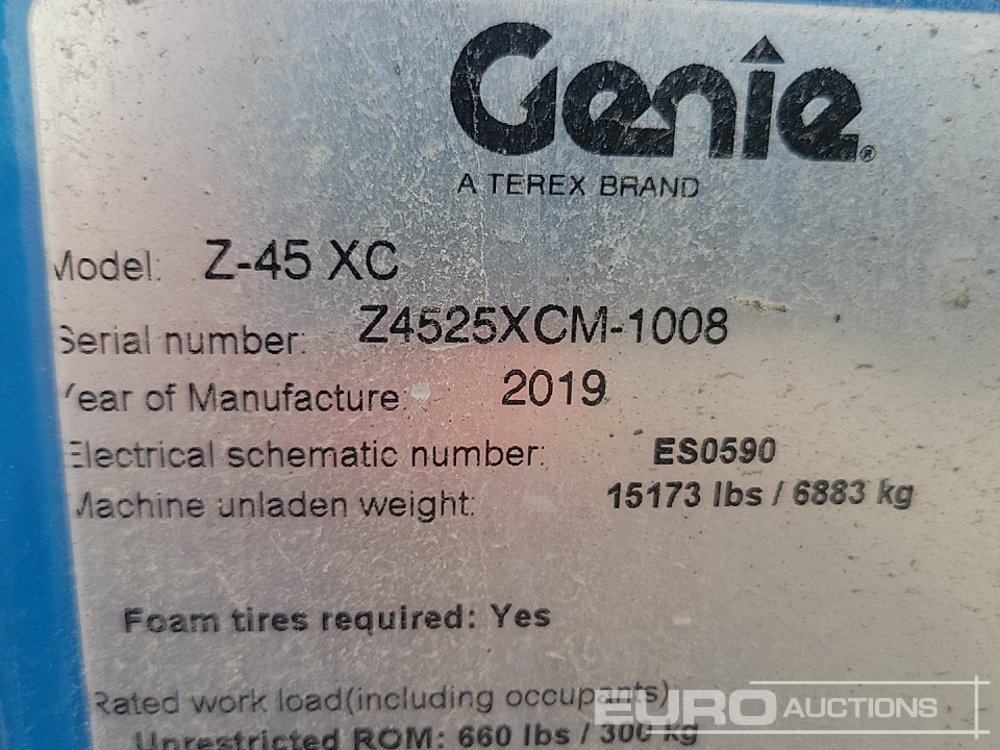 Podizna platforma 2019 Genie Z-45XC: slika Podizna platforma 2019 Genie Z-45XC