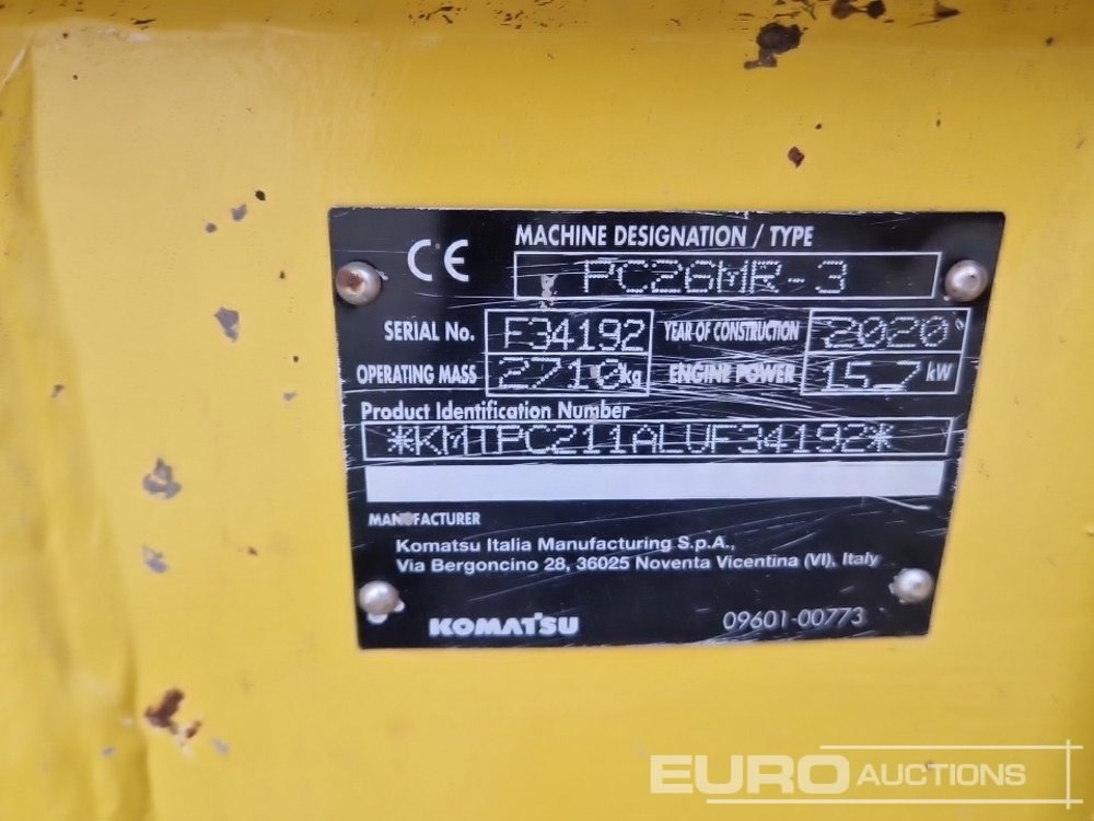 Mini bager 2020 Komatsu PC26MR-3: slika Mini bager 2020 Komatsu PC26MR-3