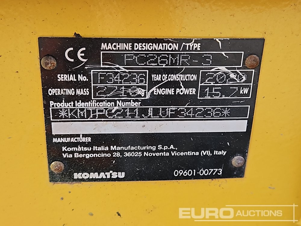 Mini bager 2020 Komatsu PC26MR-3: slika Mini bager 2020 Komatsu PC26MR-3