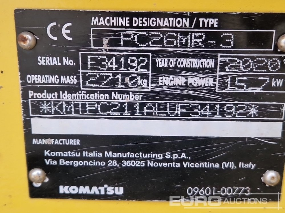 Mini bager 2020 Komatsu PC26MR-3: slika Mini bager 2020 Komatsu PC26MR-3