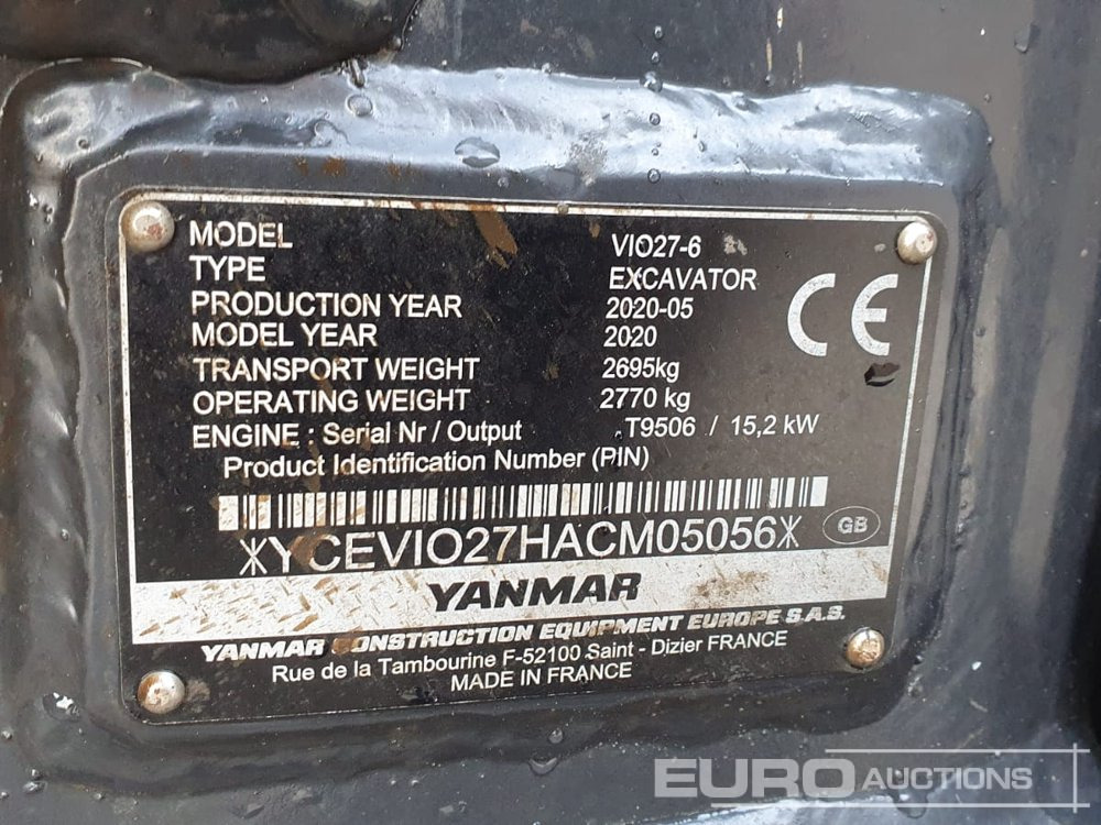 2020 Yanmar VIO27-6 - Mini bager: slika 2020 Yanmar VIO27-6 - Mini bager 2020 Yanmar VIO27-6 - Mini bager: slika 2020 Yanmar VIO27-6 - Mini bager