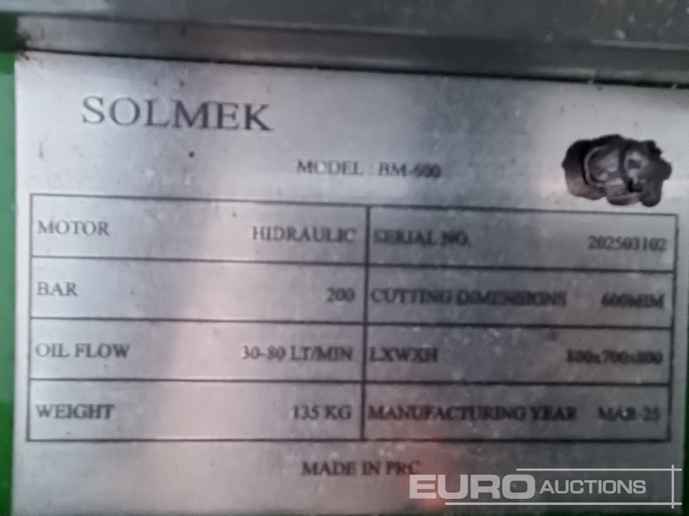 Priključak za Bager 2025 Solmek BM-600: slika Priključak za Bager 2025 Solmek BM-600