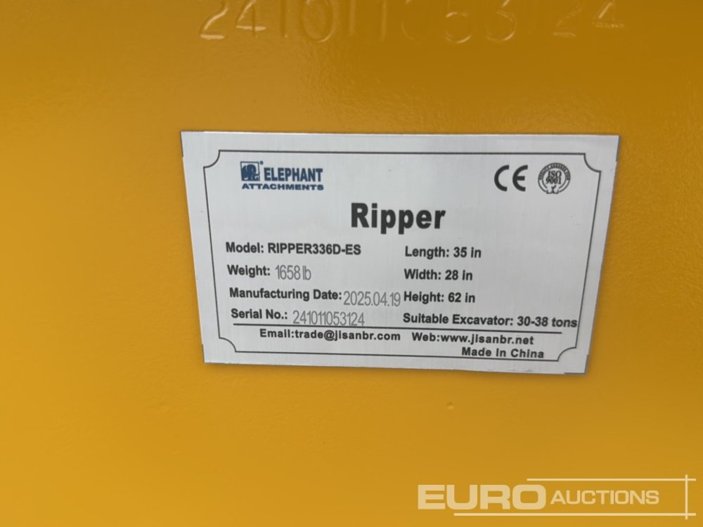 Priključak za Bager Unused 2025 Elephant  RIPPER336D-ES: slika Priključak za Bager Unused 2025 Elephant  RIPPER336D-ES