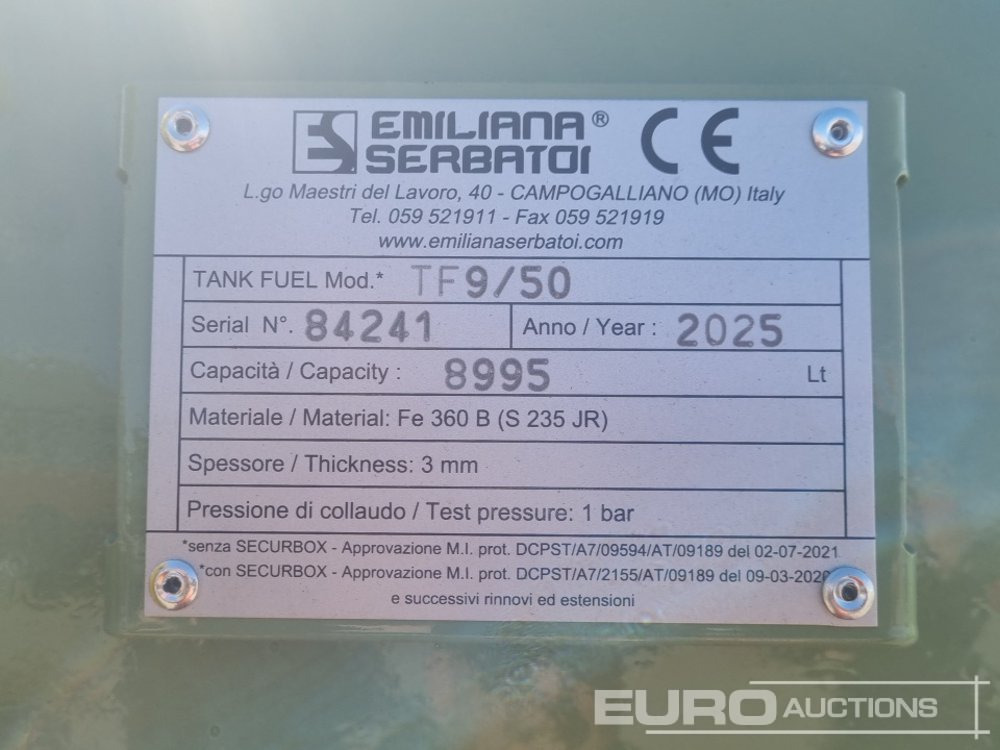 Cisterna za skladištenje Unused 2025 Emiliana Serbatoi TF9/50: slika Cisterna za skladištenje Unused 2025 Emiliana Serbatoi TF9/50