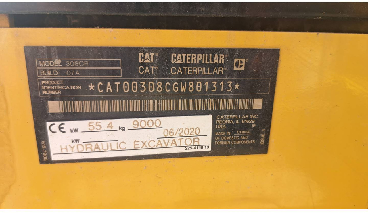 Bager gusjeničar CAT 308-07CR: slika Bager gusjeničar CAT 308-07CR