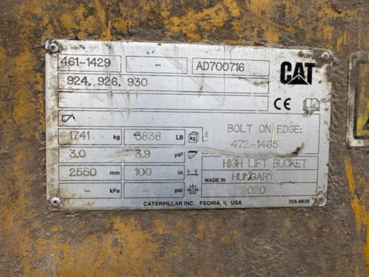 CAT GODET/924/926/930/461-1429/3M3/2550MM - Korpa: slika CAT GODET/924/926/930/461-1429/3M3/2550MM - Korpa CAT GODET/924/926/930/461-1429/3M3/2550MM - Korpa: slika CAT GODET/924/926/930/461-1429/3M3/2550MM - Korpa