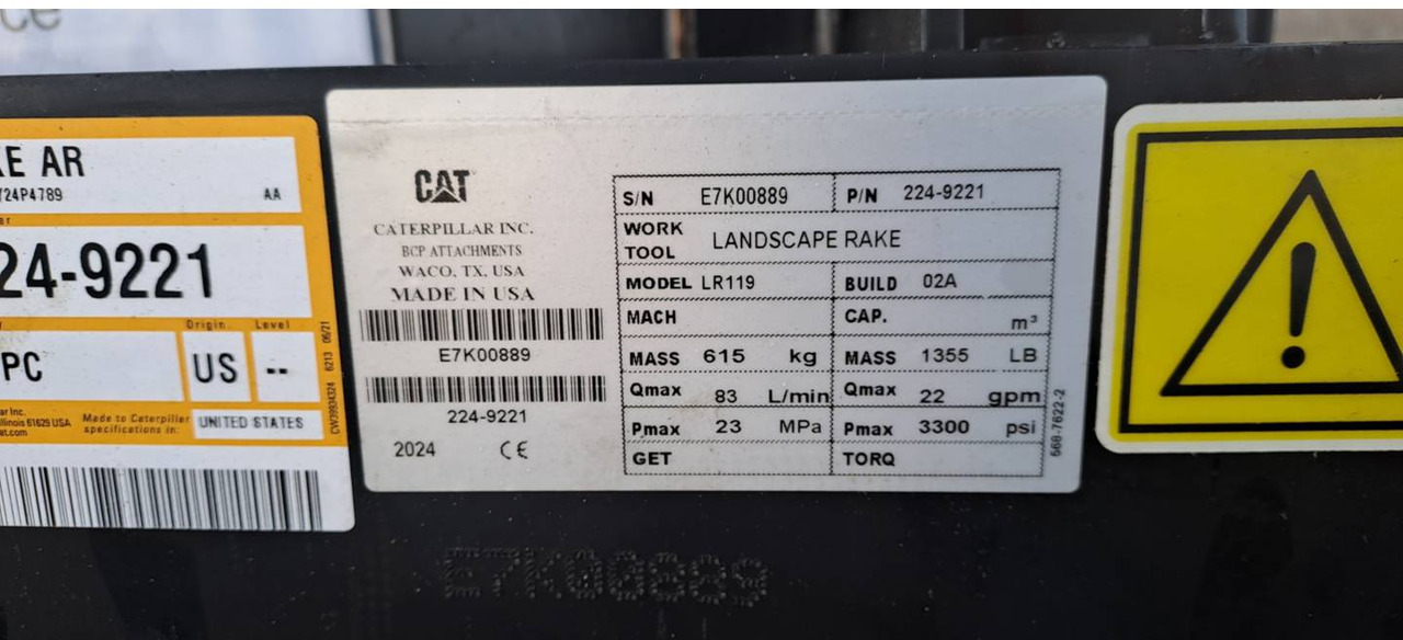 CAT RÂTEAU PAYSAGÉ /LR119/ - Priključak: slika CAT RÂTEAU PAYSAGÉ /LR119/ - Priključak CAT RÂTEAU PAYSAGÉ /LR119/ - Priključak: slika CAT RÂTEAU PAYSAGÉ /LR119/ - Priključak